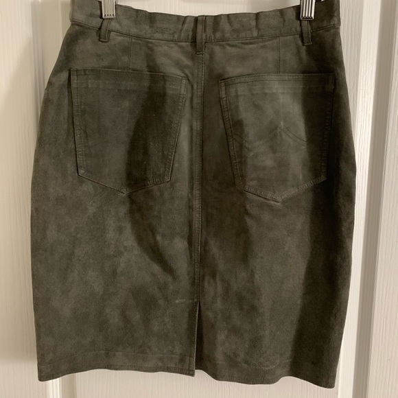 90s United Colors of Benetton 100% Genuine Leather Pencil Skirt - Picture 4 of 6
